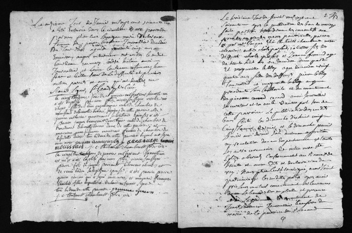 Baptêmes, mariages, sépultures, 1761