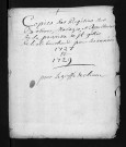Collection du greffe. Baptêmes, mariages, sépultures, 1728-1729 - L'année 1727 est lacunaire dans cette collection