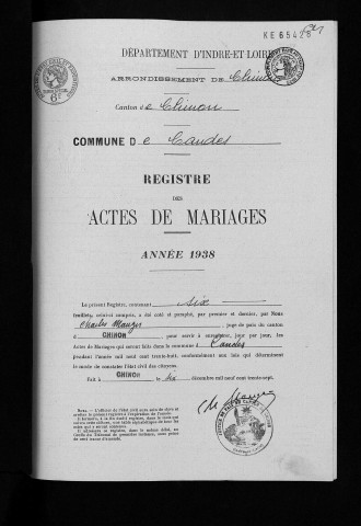 Mariages, 1938