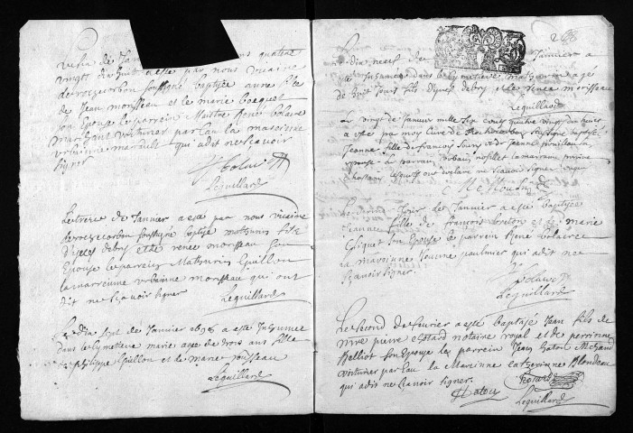 Baptêmes, mariages, sépultures, 1698 - L'année 1697 est lacunaire dans la collection du greffe