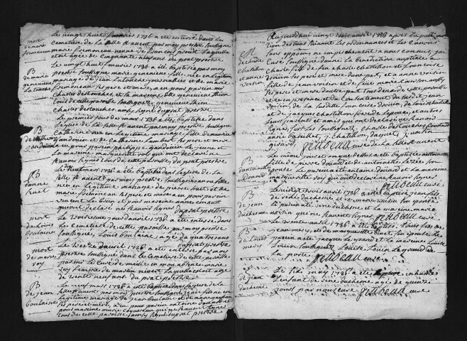 Collection du greffe. Baptêmes, mariages, sépultures, 1736 - L'année 1735 est lacunaire dans cette collection