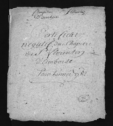 Collection du greffe. Baptêmes, mariages, sépultures, 1782-7 janvier 1783