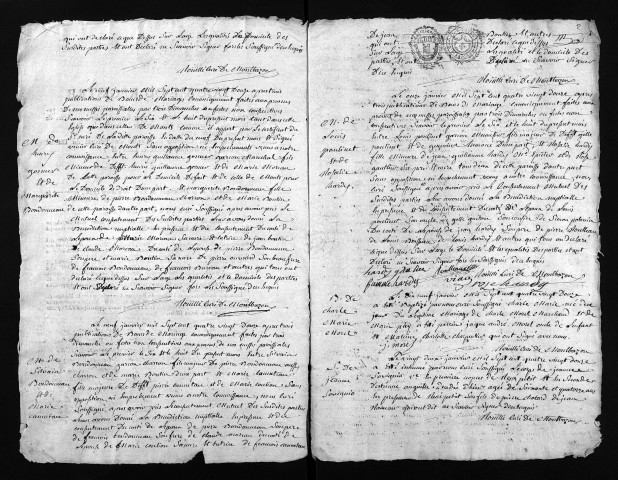 Collection du greffe. Baptêmes, mariages, sépultures, 1792