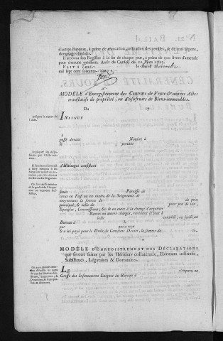 Centième denier et insinuations suivant le tarif (28 novembre 1771-12 janvier 1773)