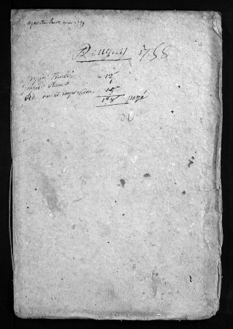 Collection du greffe. Baptêmes, mariages, sépultures, 1758