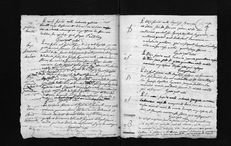 Collection du greffe. Baptêmes, mariages, sépultures, 1765