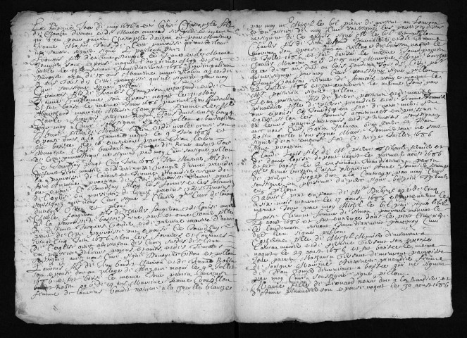 Collection du greffe. Baptêmes, mariages, sépultures, 1686 - Les années 1684-1685 sont lacunaires dans cette collection