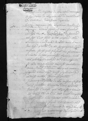 Collection du greffe. Baptêmes, mariages, sépultures, 1792