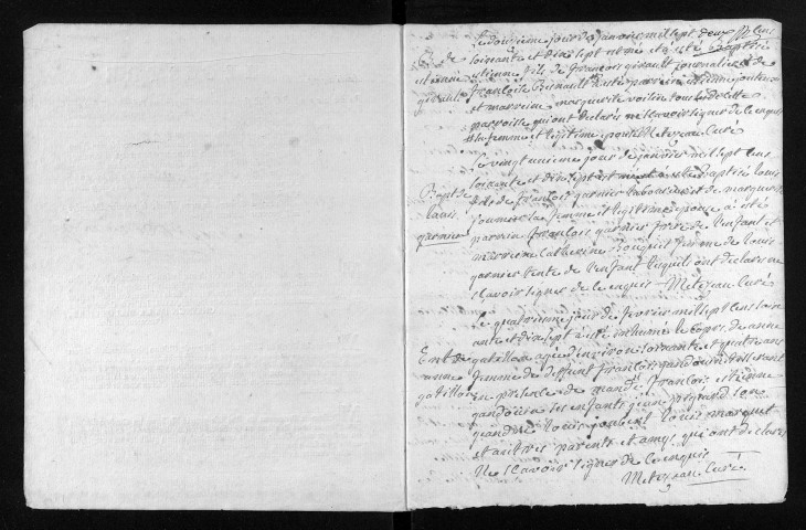 Baptêmes, mariages, sépultures, 1777