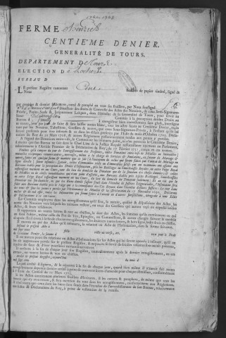 Centième denier et insinuations suivant le tarif (9 novembre 1760-29 janvier 1763)