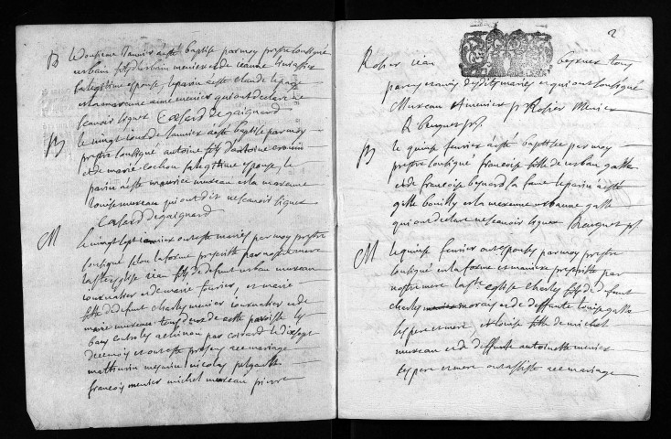 Baptêmes, mariages, sépultures, 1700