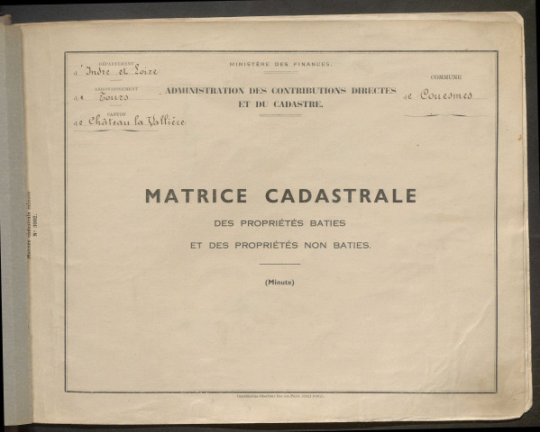 Table des comptes de la matrice. Comptes actifs personnes morales et A - G.