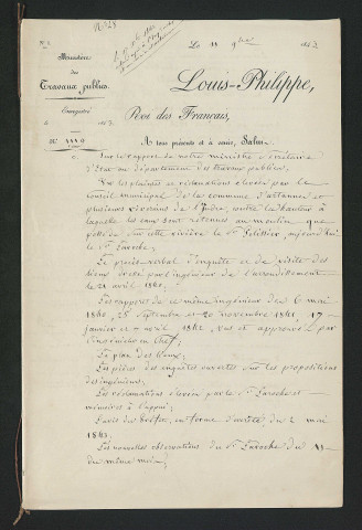 Ordonnance royale valant règlement d'eau (11 novembre 1843)
