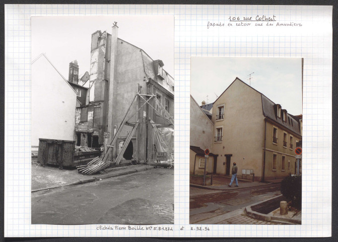106 rue Colbert, façade en retour rue des Amandiers.