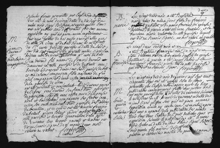 Baptêmes, mariages, sépultures, 1757