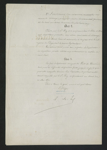 Arrêté préfectoral de mise en demeure d'exécution de travaux (16 juin 1860)