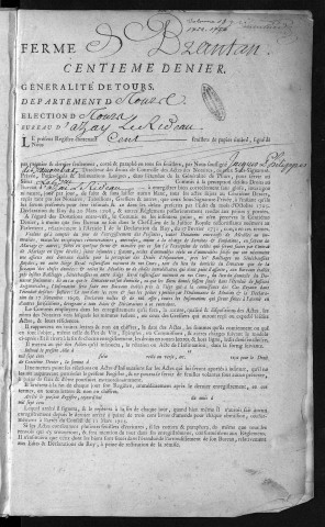 Centième denier et insinuations suivant le tarif (11 mars 1752-7 mars 1754)