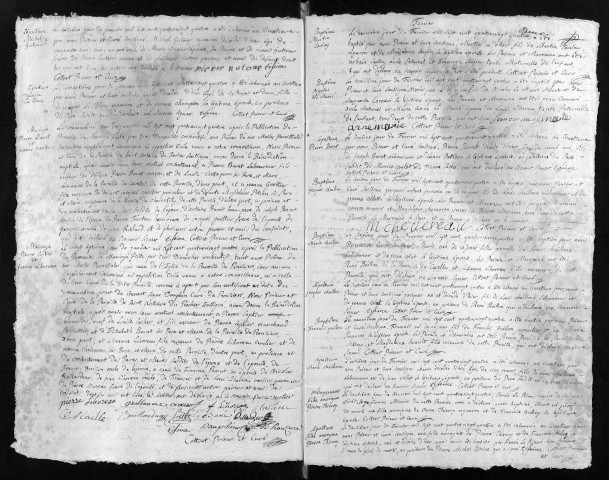 Collection du greffe. Baptêmes, mariages, sépultures, 1784