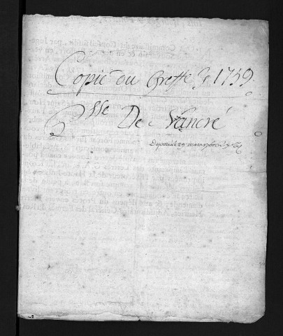 Baptêmes, mariages, sépultures, 1759