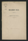 Arrêté portant règlement hydraulique (29 octobre 1852)