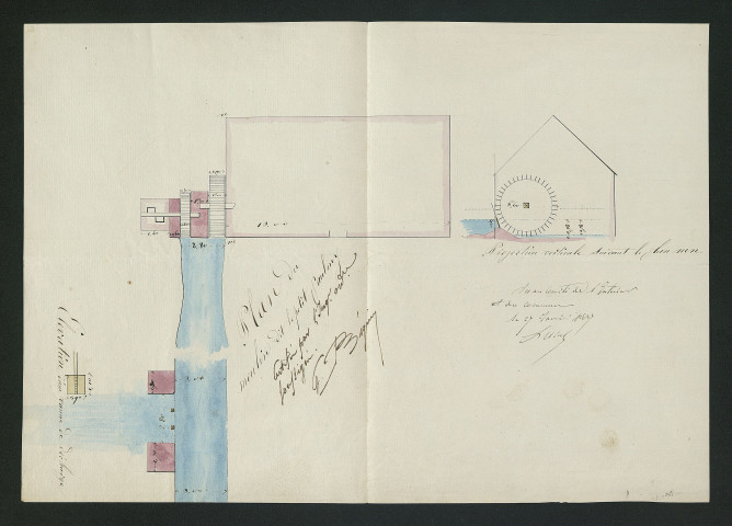 Plan du moulin dit le Petit Paulmy (27 janvier 1837)
