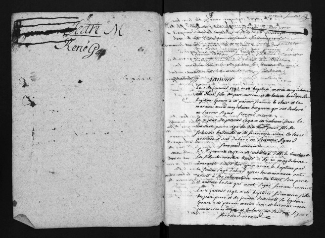 Collection du greffe. Baptêmes, mariages, sépultures, 1742