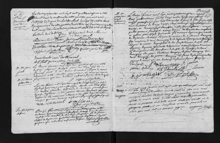 Collection du greffe. Baptêmes, mariages, sépultures, 1781