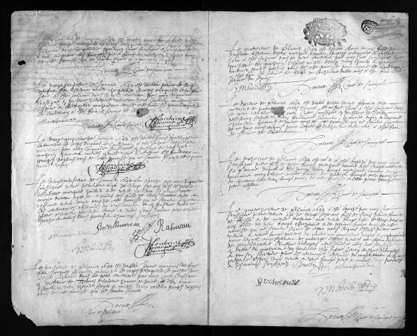 Collection du greffe. Baptêmes, mariages, sépultures, 1692 - Les années 1682-1691 sont lacunaires dans cette collection