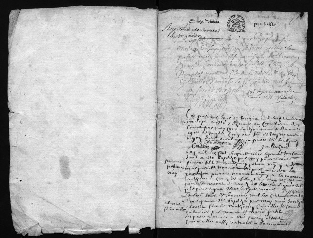 Collection communale. Baptêmes, mariages, sépultures, 1677-1691 - L'année 1678 est lacunaire dans les deux collections