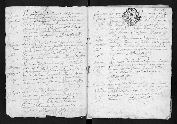 Collection communale. Baptêmes, mariages, sépultures, 1733-1736