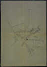 Plan du bourg de Charentilly, dont la partie en noir représente le corps de garde [1885].