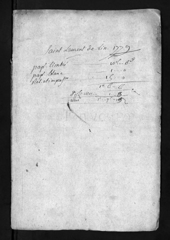 Collection du greffe. Baptêmes, mariages, sépultures, 1779