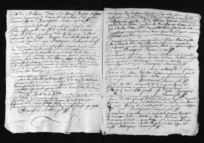 Collection du greffe. Sépultures, 1756-1757