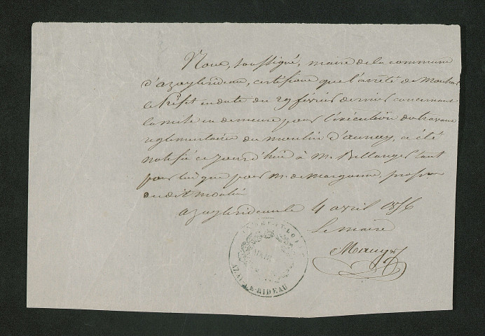 Arrêté (29 février 1856)