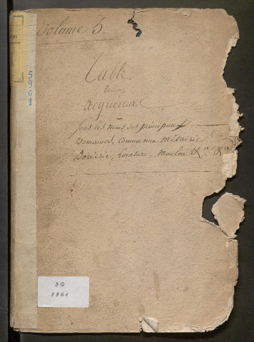 Table des acquéreurs classés par noms de lieux-dits – N° d'origine : 5