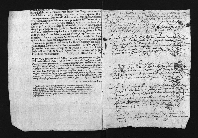 Collection du greffe. Baptêmes, mariages, sépultures, 1679-1680