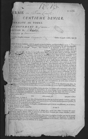 Centième denier et insinuations suivant le tarif (7 mars 1750-11 février 1753 )