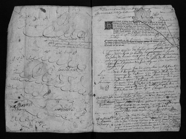 Collection communale. Baptêmes, mariages, sépultures, novembre 1718-février 1720