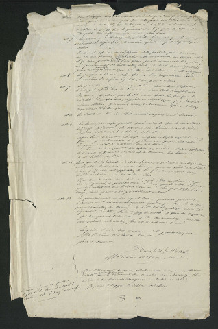 Règlement d'eau, avis du préfet (31 juillet 1846)