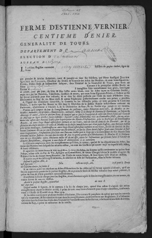 Centième denier et insinuations suivant le tarif (22 mars 1741 -16 janvier 1742)