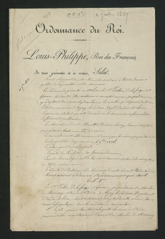 Ordonnance royale valant règlement d'eau (4 juillet 1837)