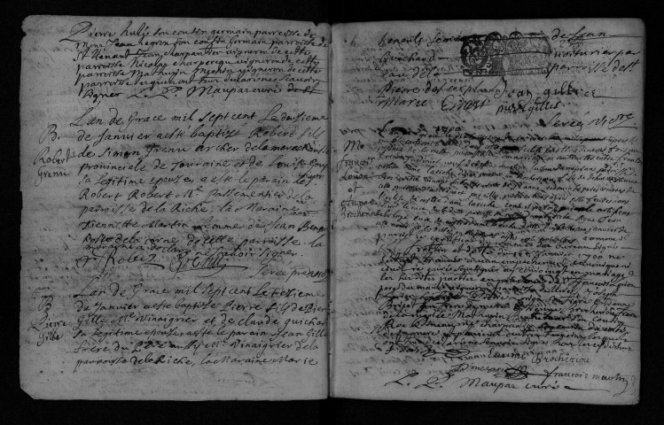 Collection communale. Baptêmes, mariages, sépultures, 1700-17058