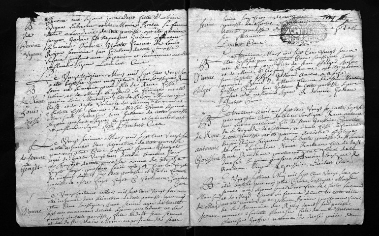 Collection du greffe. Baptêmes, mariages, sépultures, 1726