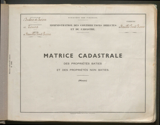 Table des comptes de la matrice. Comptes actifs personnes morales et A - D.