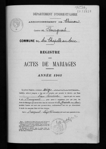 Mariages, 1942