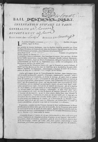 Centième denier et insinuations suivant le tarif (5 mai 1745-7 janvier 1748)
