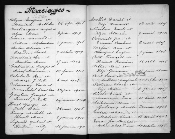 Naissances, mariages, décès