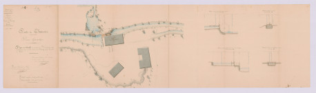 Plan et détails du moulin et de ses abords (19 septembre 1850)