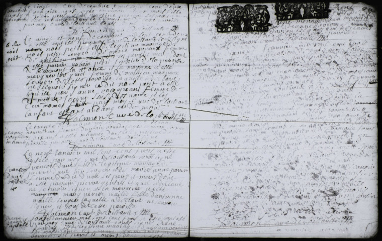 Collection communale. Baptêmes, mariages, sépultures, 1704