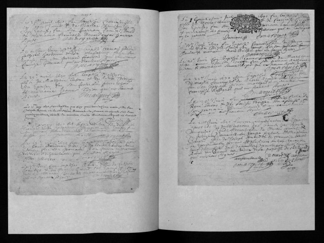 Collection communale. Baptêmes, mariages, sépultures, 1660-1691